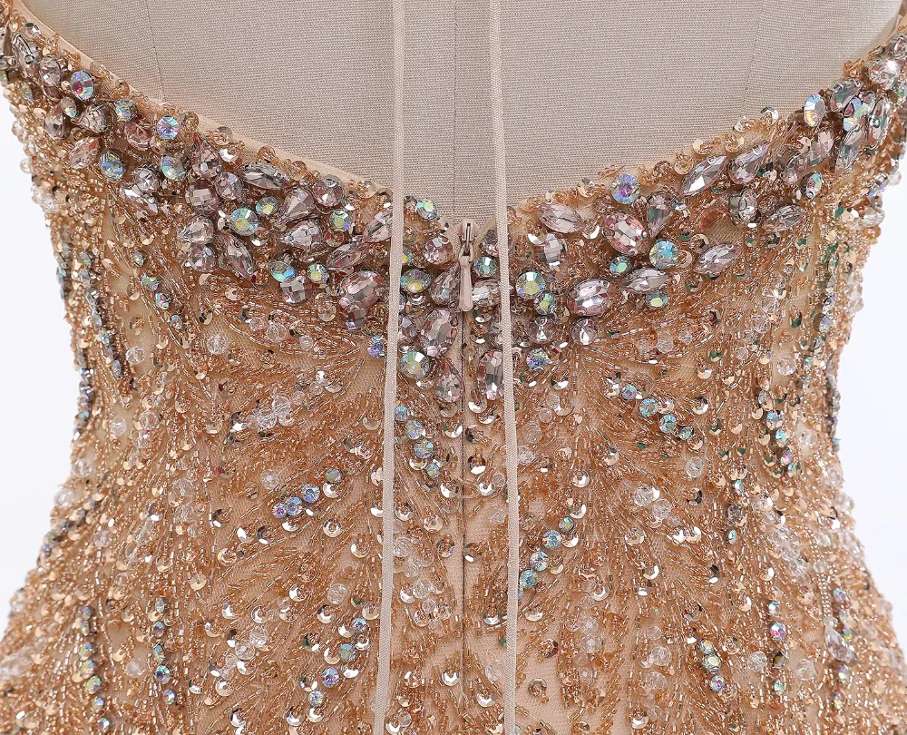 Cabestro rebordear lentejuelas Cristales Piedras Шампань de lujo Vestidos de gala Largos ЭЛЕГАНТ сексуальный para ni as