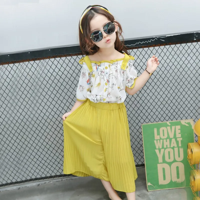 2 шт. шифоновый комплект одежды для девочек 90 130 см|fashion girl clothing|girls clothinggirls fashion clothing