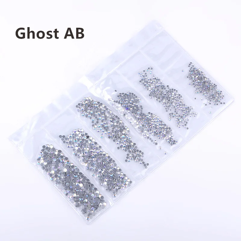 Ghost AB Ss3-ss30, смешанный размер, стразы, кристалл AB, 1700 шт./лот, горячая фиксация, стразы, для рукоделия, сумки, одежды, обуви, нейл-арта - Цвет: Ghost AB