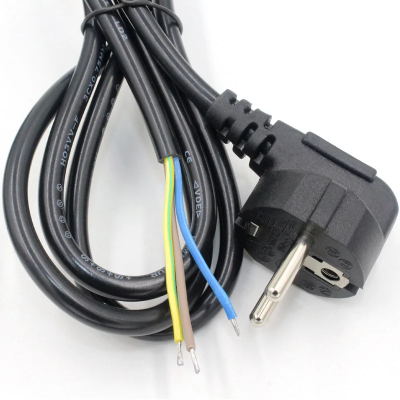 ЕС Plug Мощность шнур VDE AC 1,5 M трансформатор Питание Вход Расширение Кабель ПВХ 3 провода светодиодный освещения Электроника расширить провода
