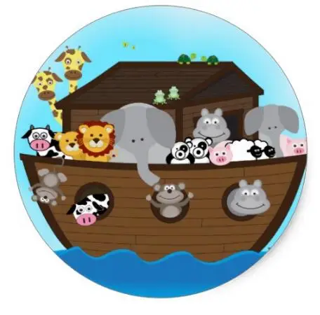 1 5-дюймовый Ноев ковчег Классический круглый стикер | Канцтовары для офиса и дома