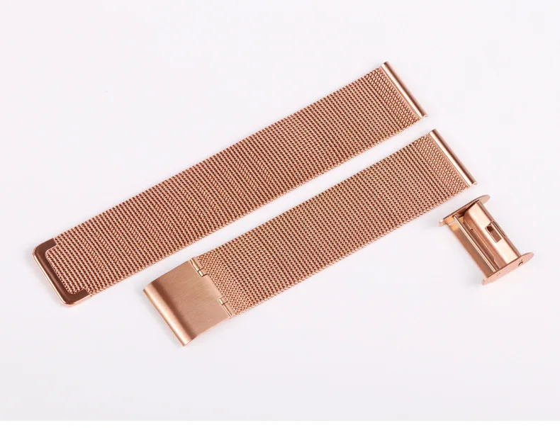 Rose Gold Миланский ремешок для часов Универсальный 12 мм 14 мм 16 мм 18 мм 20 мм 22 мм серебристый ремешок из нержавеющей стали сменный Браслет для умных часов - Цвет ремешка: Rose Gold