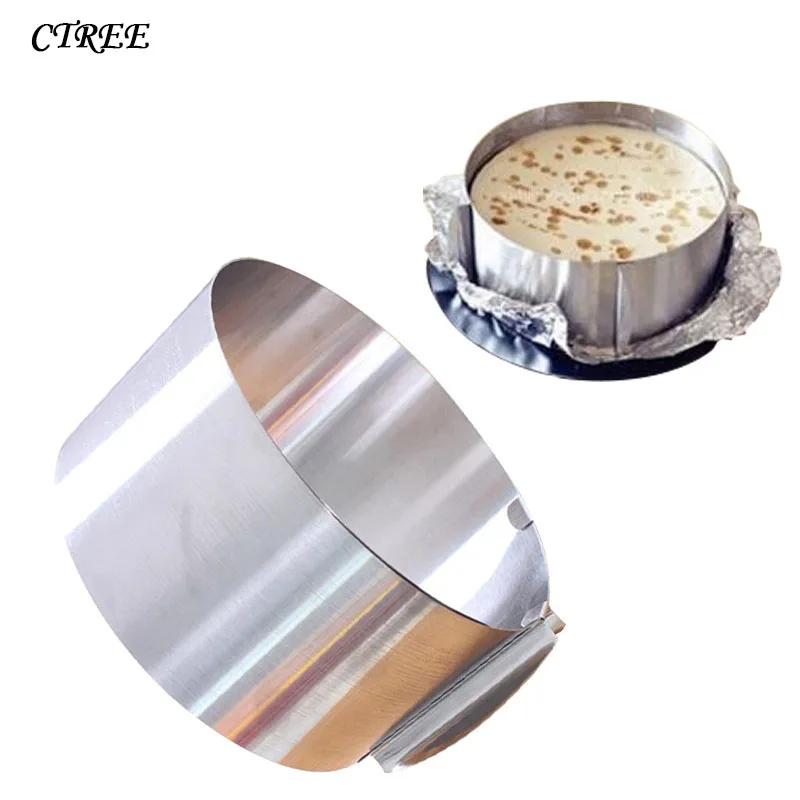 

CTREE 1 Pcs Mousse Circle Cake Mold Adjustable Size Stainless Steel Cake Tool Telescopic Rectangular Baking Kitchen Gadgets C750