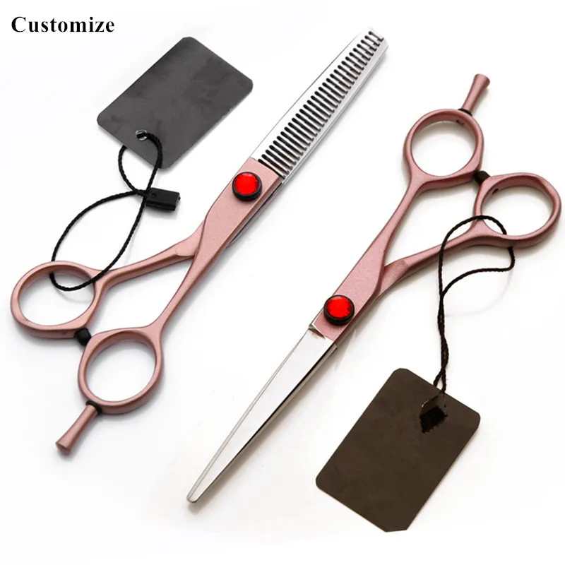 

Customize professional 6 inch Japan Rose hair salon scissors cutting barber makas scissor Thinning shears hairdressing scissors