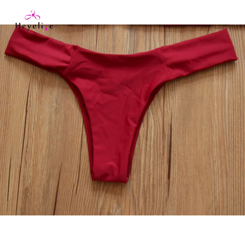 Новый Трусики бикини Купальники для малышек Для женщин однотонные красные
