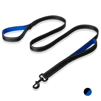 soft dog leash in harness and collar reflective nylon pet leash safety training walking running for dogs 188cm blue red