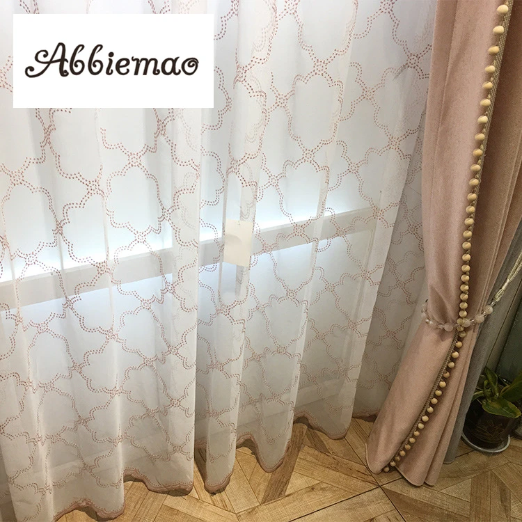 Abbiemao, Современная шенилловая штора с розовыми кисточками, свадебная Штора для спальни, гостиной, индивидуальные Оконные Занавески