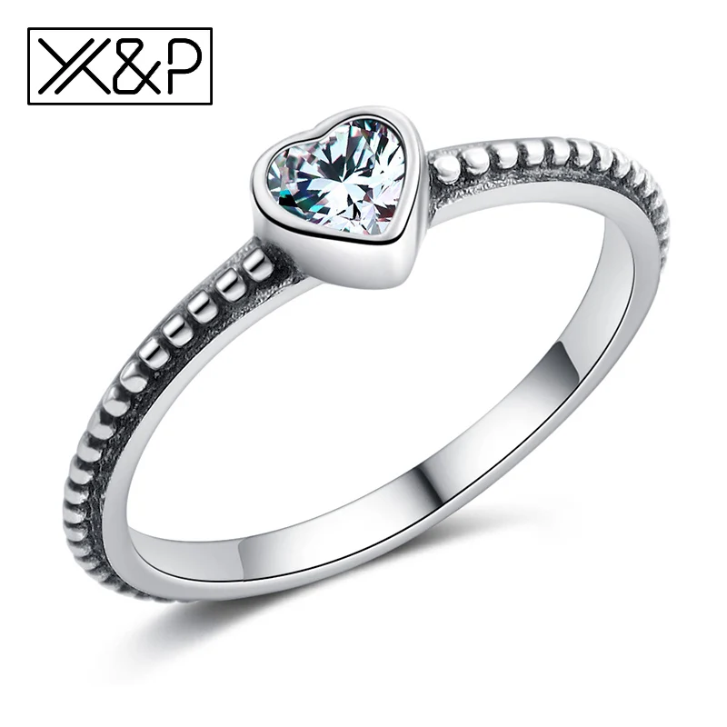 X& P для свадебной фотосъемки с кольцом для Для женщин; Модный комплект из 6 коготь со шпильками с белым кубическим цирконием серебристого цвета женские Обручение Для женщин кольцо ювелирные изделия - Цвет основного камня: White 2