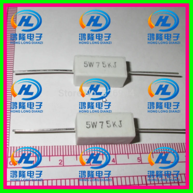 

(10pcs/lot) 5W 75K ohm +/-5% / 5W 75K ohm 5% / 5W 75KRJ /5W75KJ