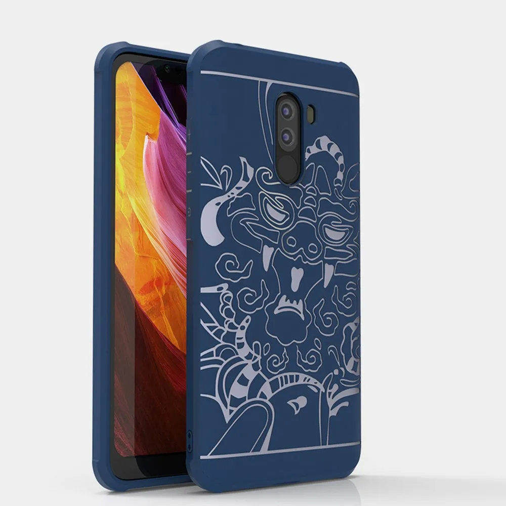 Для Xiaomi Pocophone F1 чехол мягкий силиконовый Дракон шаблон кожи защитный чехол на заднюю панель для Xiaomi Pocophone F1 Poco F1 оболочка