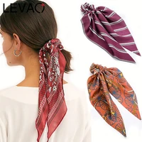levao floral print scrunchies women hair scarf elastic bohemian hairband bow hair rubber rope girl hair ties fashion accessories