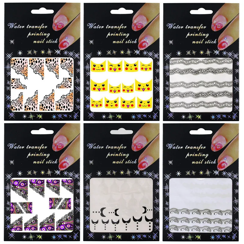 AddFavor 6 шт. наклейка для ногтей цветок листья ногтей DIY Дизайн Лак Искусство Маникюр Инструмент Цветочные наклейки для ногтей s клей Фольга наклейки - Цвет: 6Pc BBA13Q6