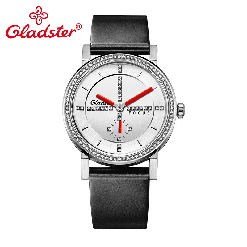 

Роскошные Японские модные женские часы Gladster MIYOTA 1L45, простые красные женские кварцевые наручные часы с кожаным ремешком, повседневные очаро...