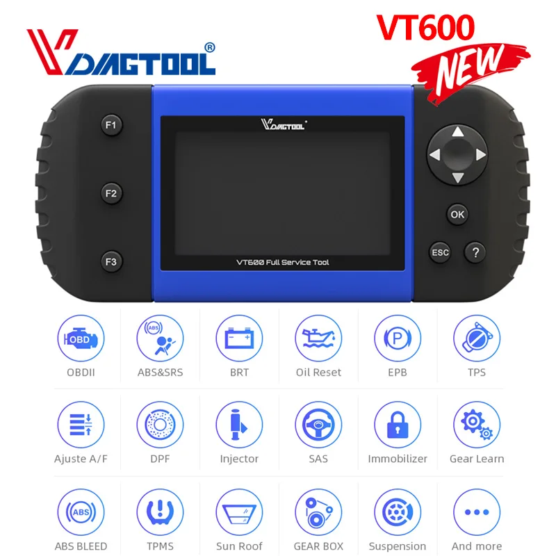 VDIAGTOOL VT600 ключ программист OBD2 автомобильный сканер диагностический инструмент двигатель ABS SRS EPB масло Сервис Сброс инжектор кодирования