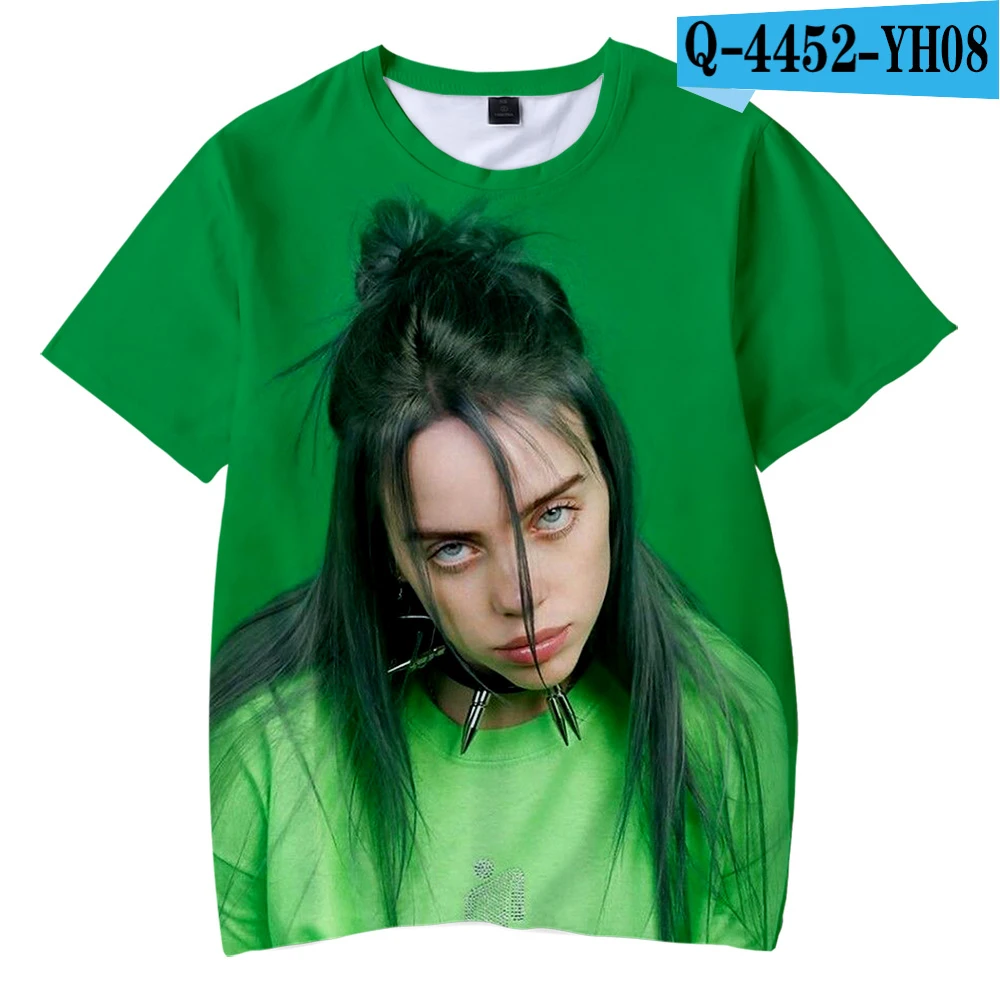 G Billie Eilish/ летняя футболка для мальчиков, Детская футболка с 3d принтом для мальчиков и девочек, детская одежда для 4, 5, 6, 7, 8, 9, 10, 12 лет - Цвет: G