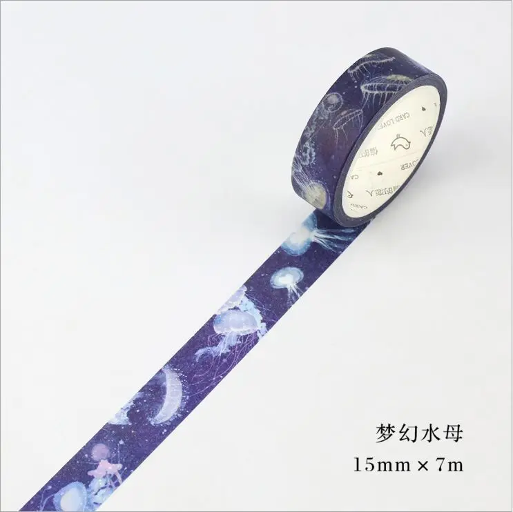 

Lovely Dreamlike jellyfish decoration tape DIY Diary Planner Scrapbook sticker masking tape