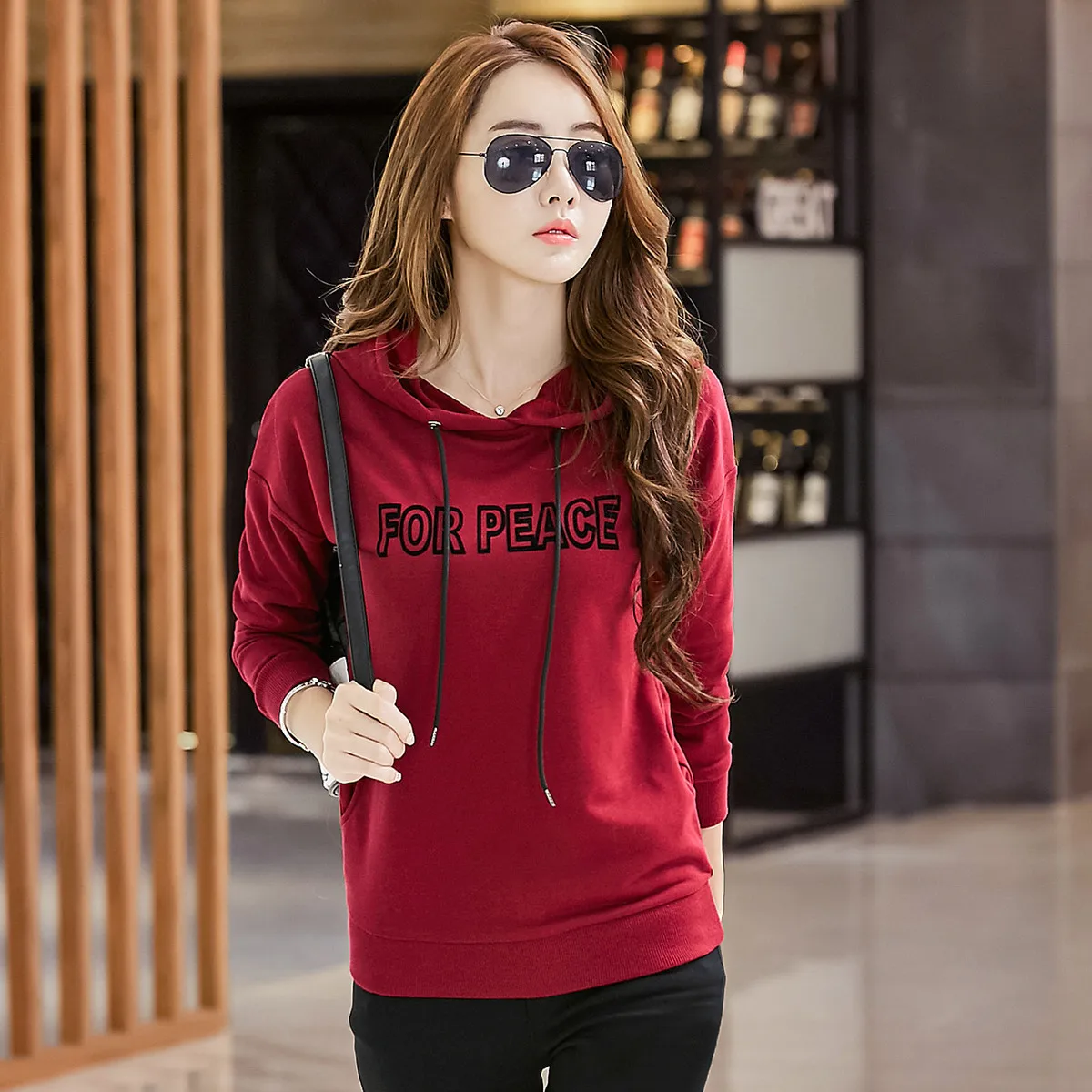 Свободные пуловеры с буквенным принтом толстовки для женщин осенние больших