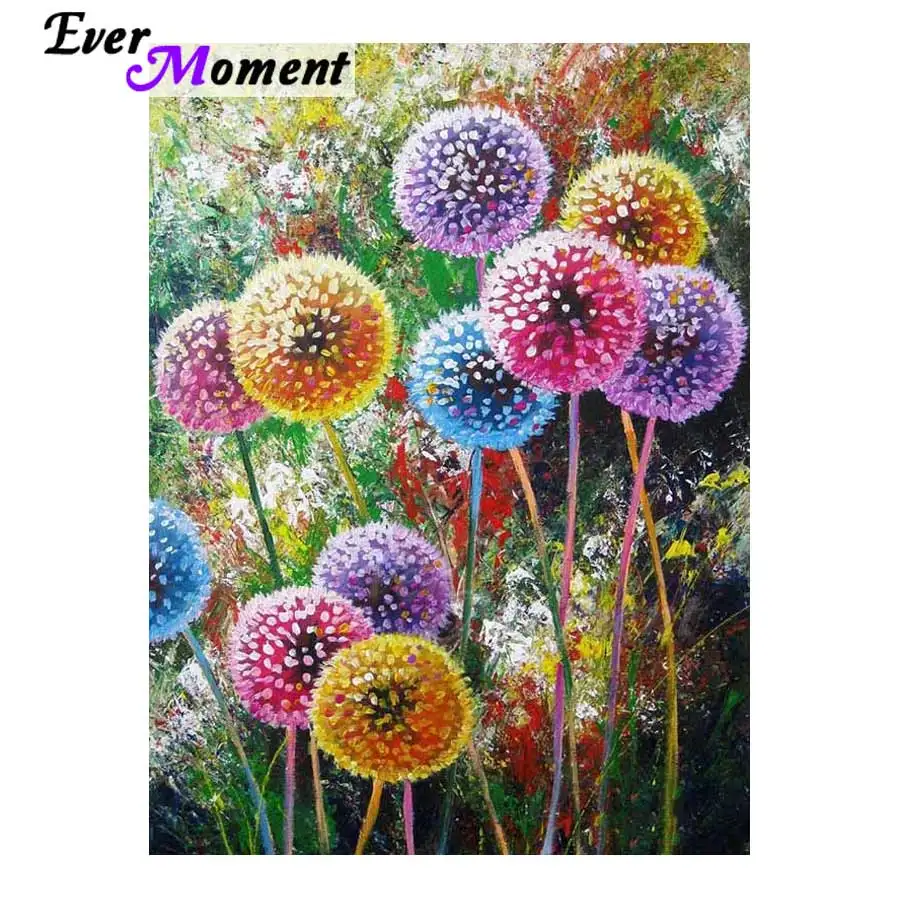 

Алмазная живопись Ever Moment, разноцветная квадратная мозаика с одуванчиком, вышивка крестиком, украшение для алмазной вышивки, 3F313