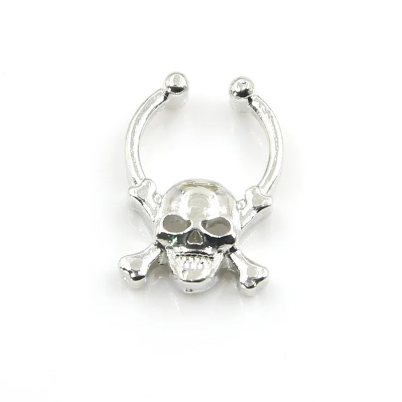 Body Jewelry Real 2019 New Wholesale Skull Alloy Nose Clip 3pcs/lot Fake Septum Piercing Hoop Ring Gift For Women - купить по