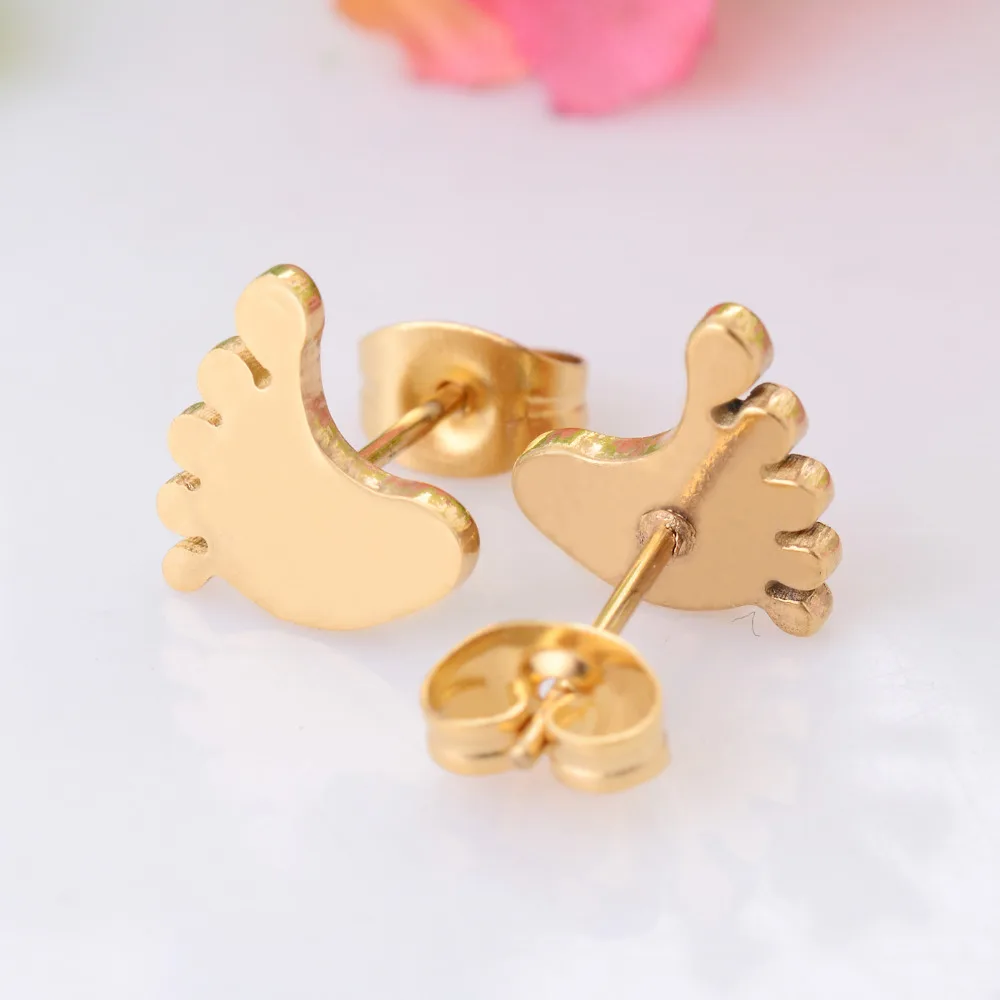 Высококачественные золотые серьги из нержавеющей стали модные серьги-гвоздики в