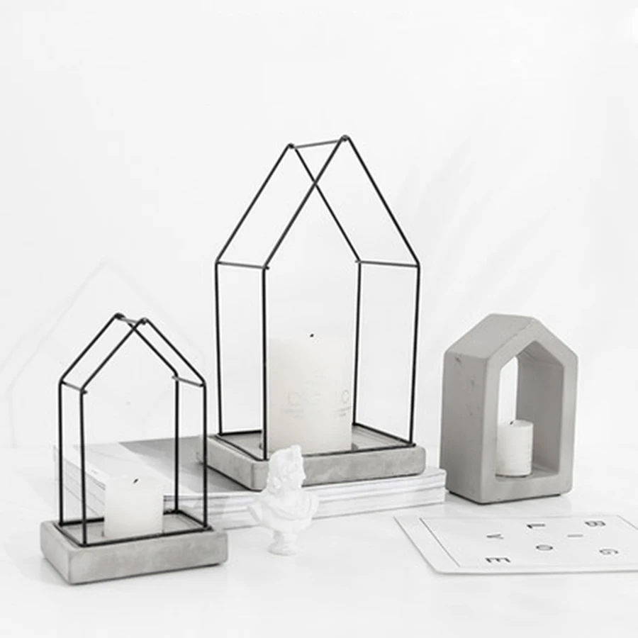 Современный держатель для свечей геометрический дом Свадебный центральный