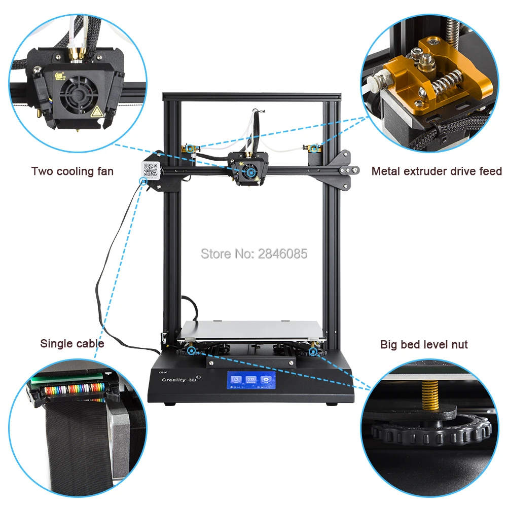CREALITY 3D CR-X 3d принтер двойной цвет дополнительно DIY Набор сенсорный экран большой размер печати двойной вентилятор крутой