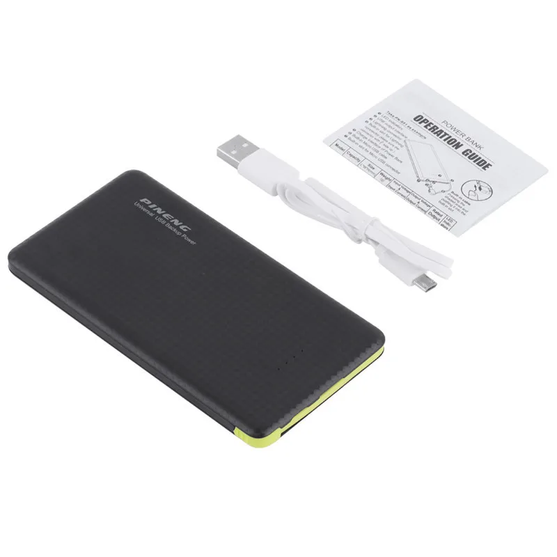 Pineng Мощность банк 5000 мАч PN 952 Комплекты внешних аккумуляторов Мощность power Bank 5V 2.1A USB Выход для iPhone6s телефонов на базе Android
