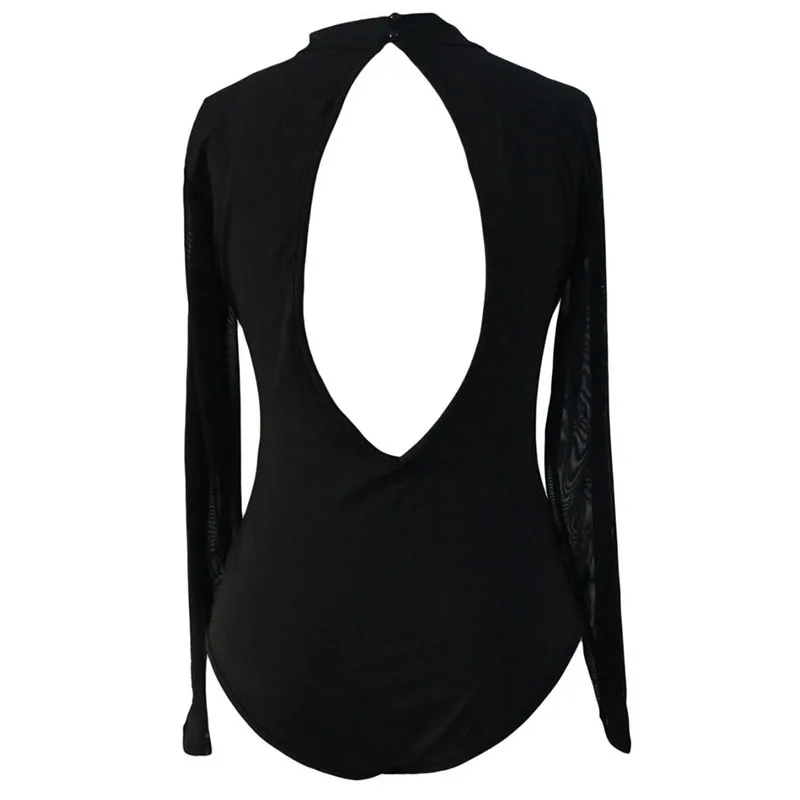 SEBOWEL, черный/белый, стразы, открытая спина, боди для женщин, сексуальный стиль, длинный рукав, весна-осень, кружево, прозрачный, женский, боди, верхняя одежда