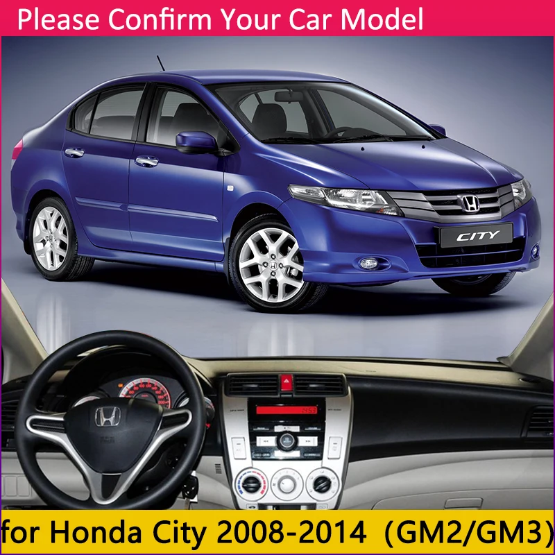 Для Honda City 2008 ~ 2014 Противоскользящий коврик на приборную панель солнцезащитный
