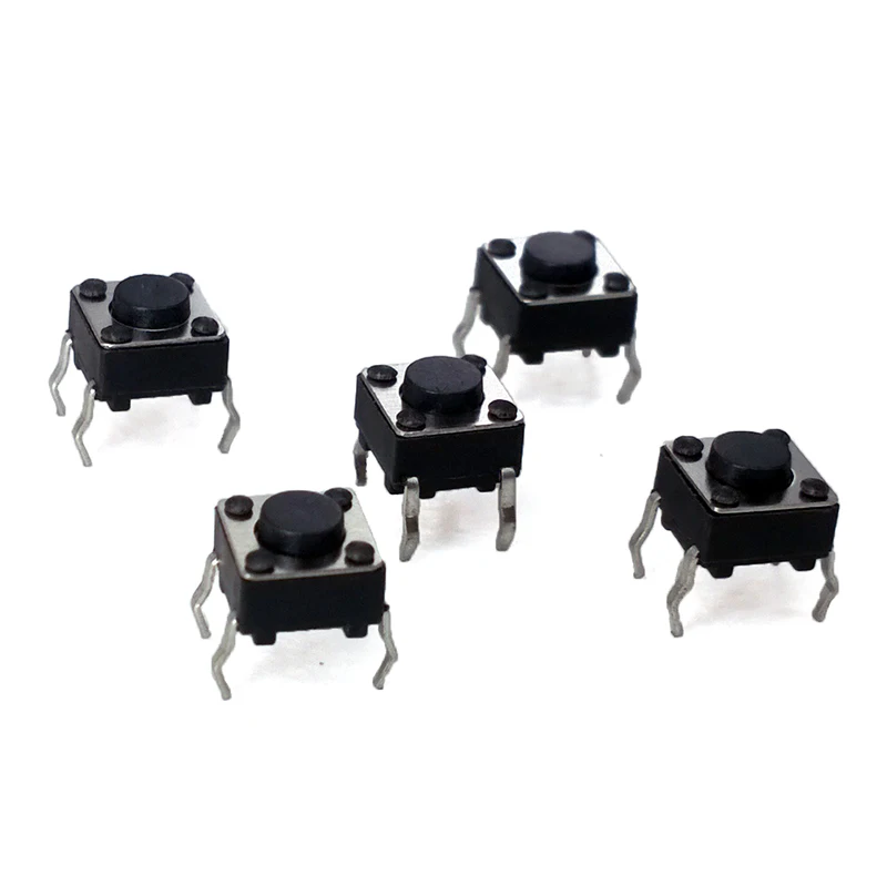 100 pcs/lot 6*6*4.5 mm DIP 4 PIN 12V 0.5A Push Button Switch Tactile Tact Direct Plug-in Self-Reset Micro Interruptor | Обустройство