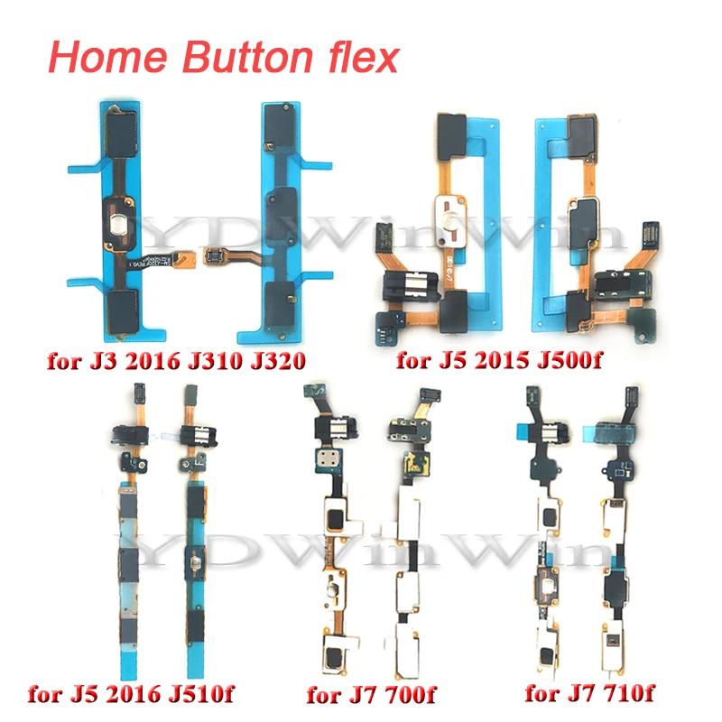 10 шт. кнопка домой гибкий кабель + разъем для наушников лента Samsung Galaxy J3 J310 J320 J5 J500