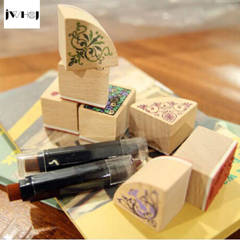 9 шт./компл. классическая ваза угловой кружева деревянный штамп подарочной