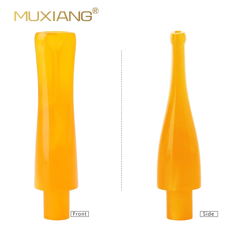 

RU-MUXIANG Smoking Pipe Mouthpiece Replacement Yellow Color Straight Acrylic Mouthpiece Fit 9mm Filters pipe accessories be0160