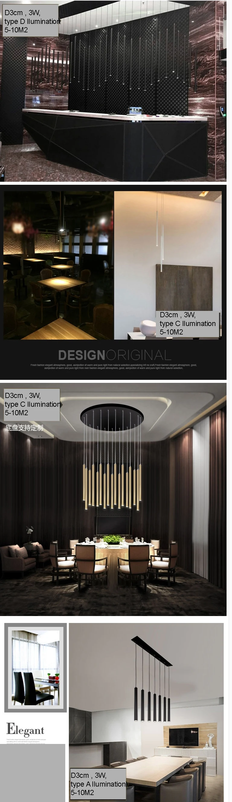 Led droplight Лофт современные подвесные светильники для столовой маленькие длинные цилиндрические круглые трубки Черный алюминиевый шнур подвесной светильник