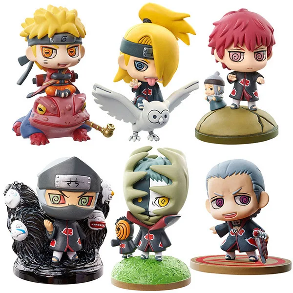 6 шт./компл. новый комплект героев Наруто Akatsuki Deidara Kakuzu Hidan Zetsu Sasori крепления Аниме