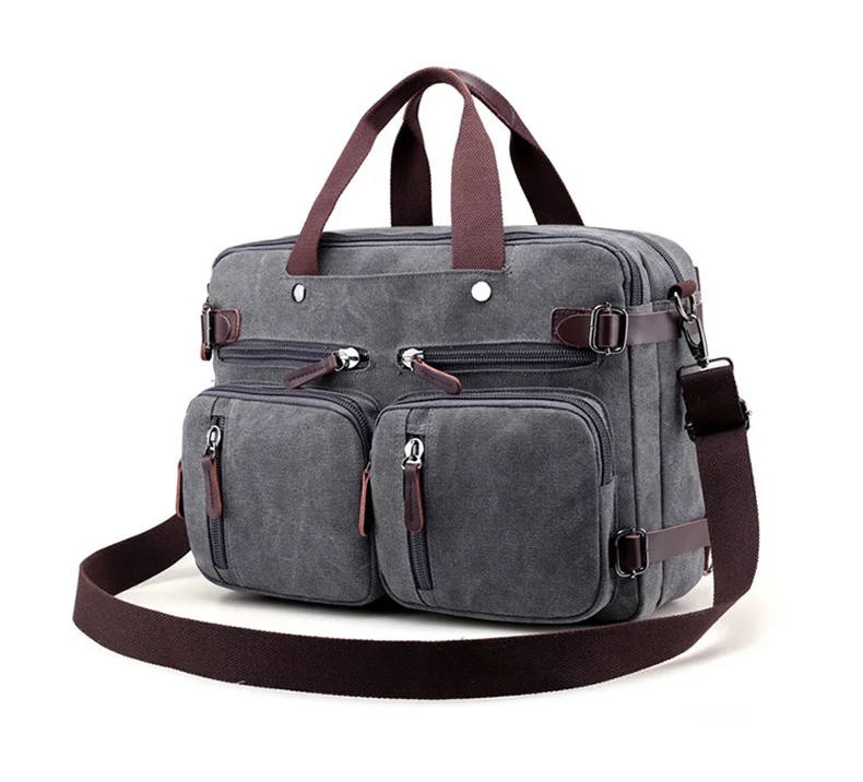 Men Canvas Briefcase Business Laptop Handbag Large Messenger Shoulder Bag Big Casual Male Tote Back Bags Travel Suitcase XA162ZC