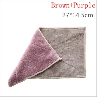 Brown and purple Двухслойные сильные абсорбционные водопоглощающие антипригарные масляные чистящие принадлежности для кухонной посуды - Цвет: Brown and purple