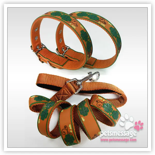 Для Большой Собаки Клевер Pet Ошейник Поводок ПВХ нейлон Кожа Любимчика Продукта