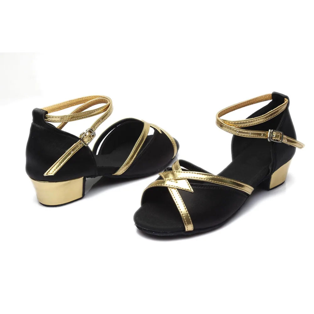 Туфли для латиноамериканских танцев девочек туфли бальных на низком каблуке 3 5