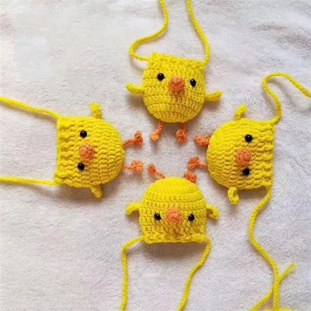 10*6 см детский сад кулон крючком ручной вязки Amigurumi маленькая Желтая Утка Золотая