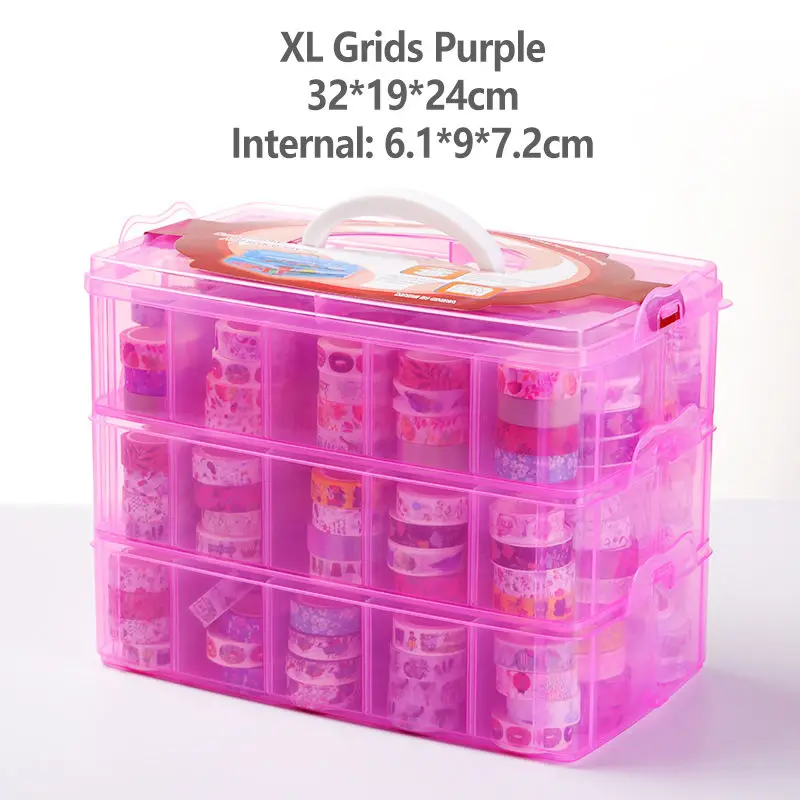 XL Purple Многофункциональный съемный ящик васи ленты для DIY Скрапбукинг хранения коробки Органайзер офис пуля журнал поставок S602 - Цвет: XL Purple