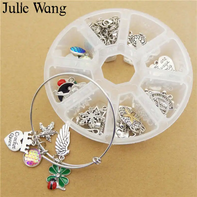 Julie Wang 77 шт./кор. многостильные подвески из сплава кольца аксессуар ручной работы