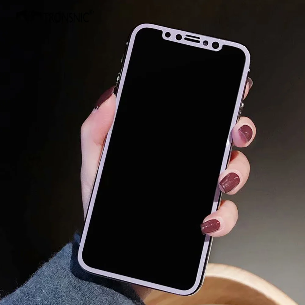 purple TRONSNIC Золотая фольга красное зеленое Закаленное стекло протектор экрана для iPhone X XS MAX 3D устойчивые к царапинам HD Премиум пленки для iPhone XR - Цвет: purple