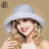 fs summer womens cotton wide brim sun hats foldable casual viseira feminina fashion sun visor caps bucket hat chapeu feminino