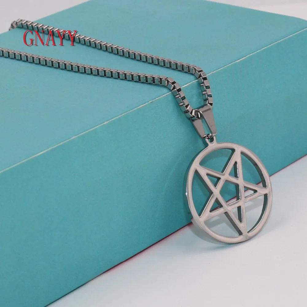 GNAYY ювелирное изделие колье из нержавеющей стали Wicca с изображением перевернутой