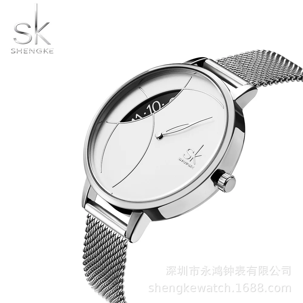 Shengke 2018 новые модные креативные сетевые женские часы двух цветов повседневная