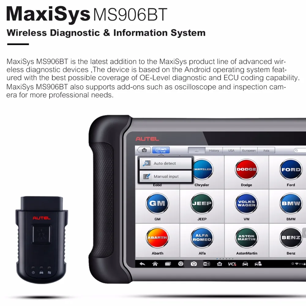 Autel MaxiSys MS906BT сканирующий инструмент Pro OBD2 автоматический сканер автоматический диагностический инструмент OBD 2 Автомобильный диагностический сканер Eobd автомобильный сканирующий инструмент