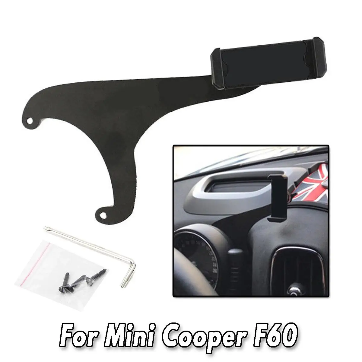 For F60 360 градусов вращающийся Кронштейн Автомобильный держатель для мобильного телефона рулевое колесо заднее крепление для Mini Cooper R60 R61 R55 R56 F54 F55 F56 F60 - Цвет: For F60