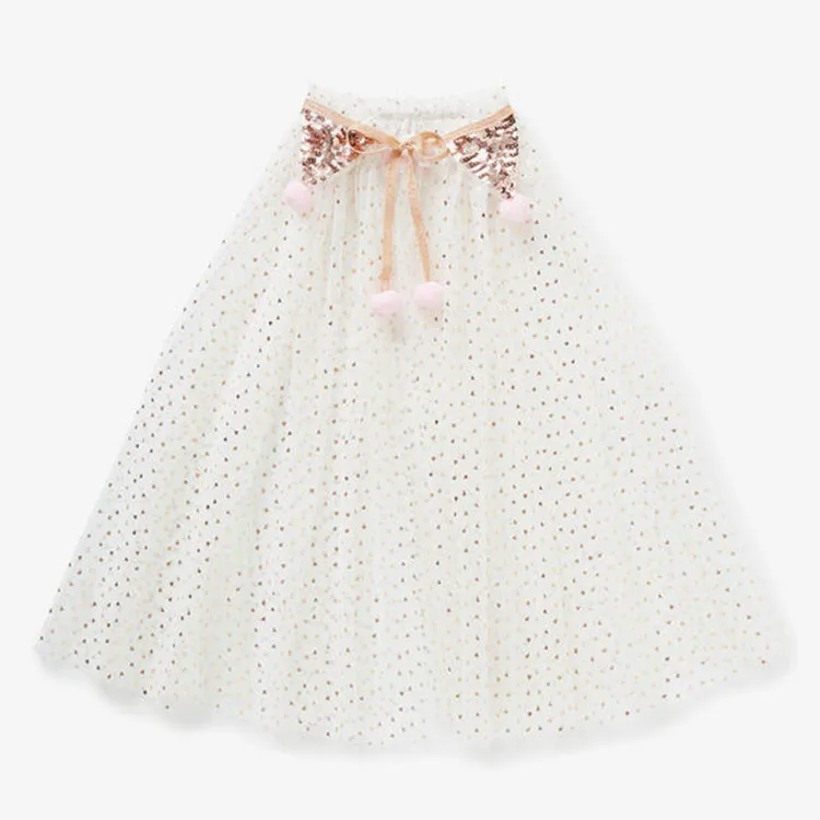 ONE SIZE Seaside Cloak Star Girl Princess Fairy Sequins Ball Mesh Thin Birthday | Детская одежда и обувь