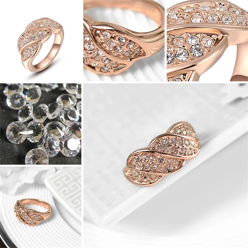 ROXI бренд romad розовое золото цвет палец кольцо для женщин полный Подлинная